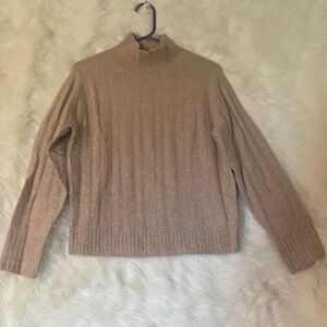 J. Crew Beige Ribbed Knit Sweater